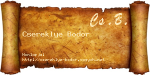 Csereklye Bodor névjegykártya